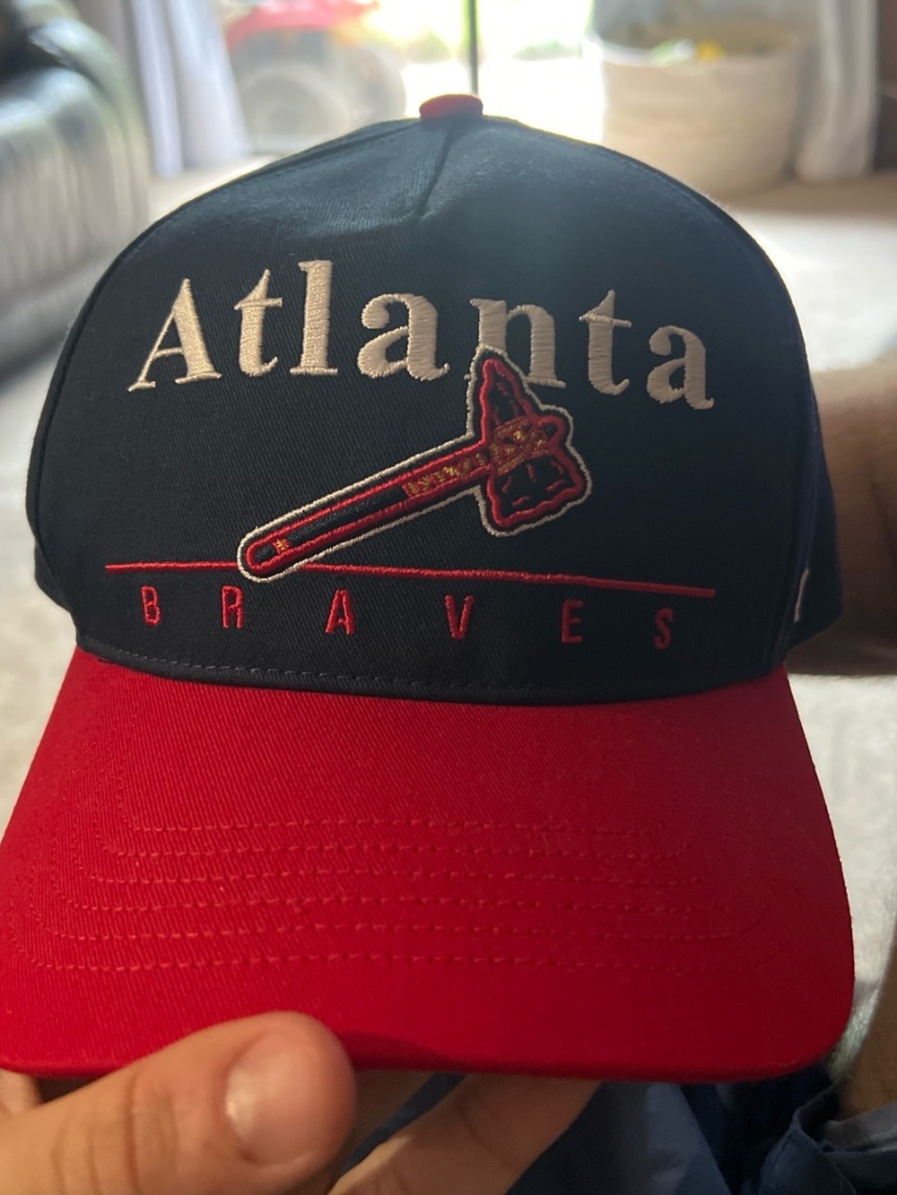 47 Brand Atlanta Braves Navy and Red Snapback Hat